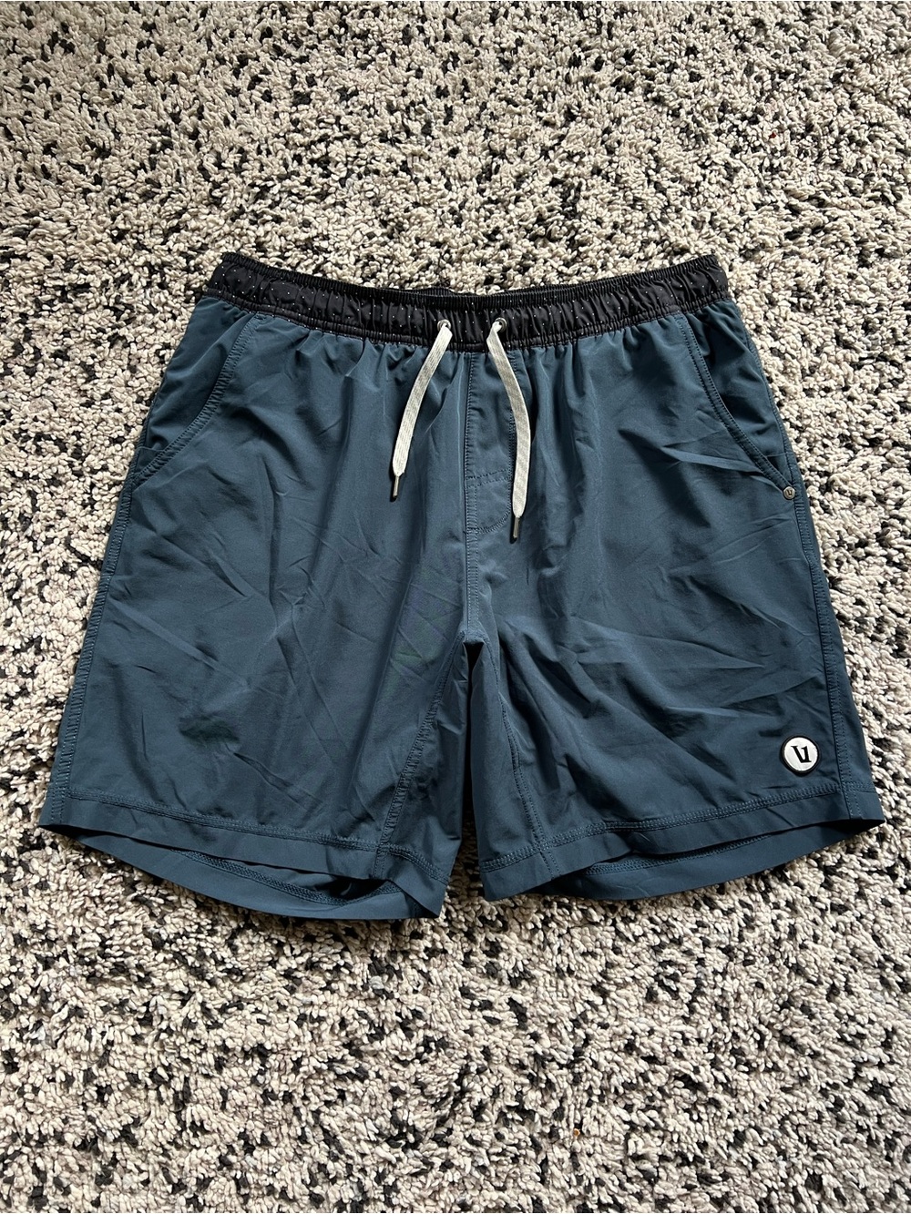 Vuori Kore Shorts Blue Lined Drawstring Stretch Waist Workout Gym Men’s Large